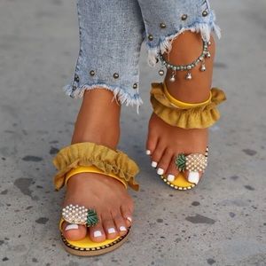 Pineapple Thong Sandals